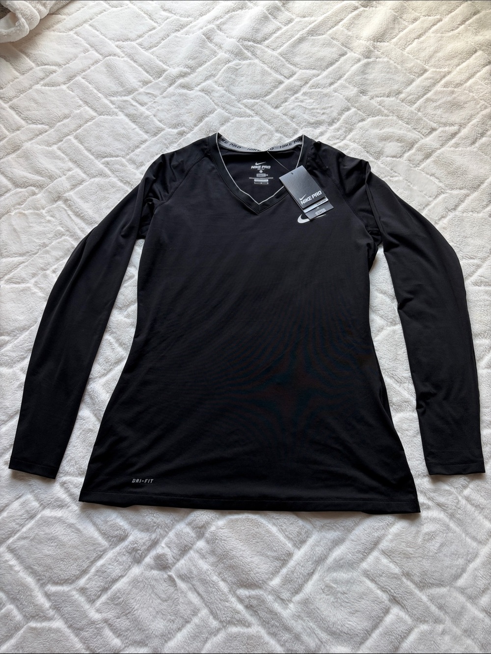 Nike Black Dri-FIT Women's Long-Sleeve V-Neck Training Top